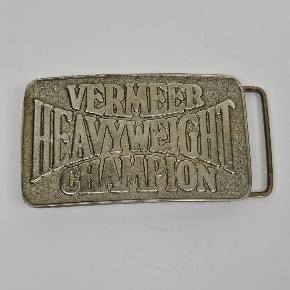 Vermeer‎ Heavyweight Champion Belt Buckle Spec Cast Inc Vtg Agriculture Farmer